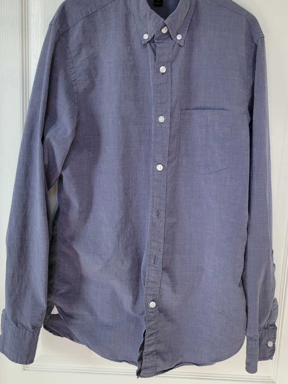 J.Crew Men's Long Sleeve Button Down Shirt - Blue Crosshatch, Size Medium M